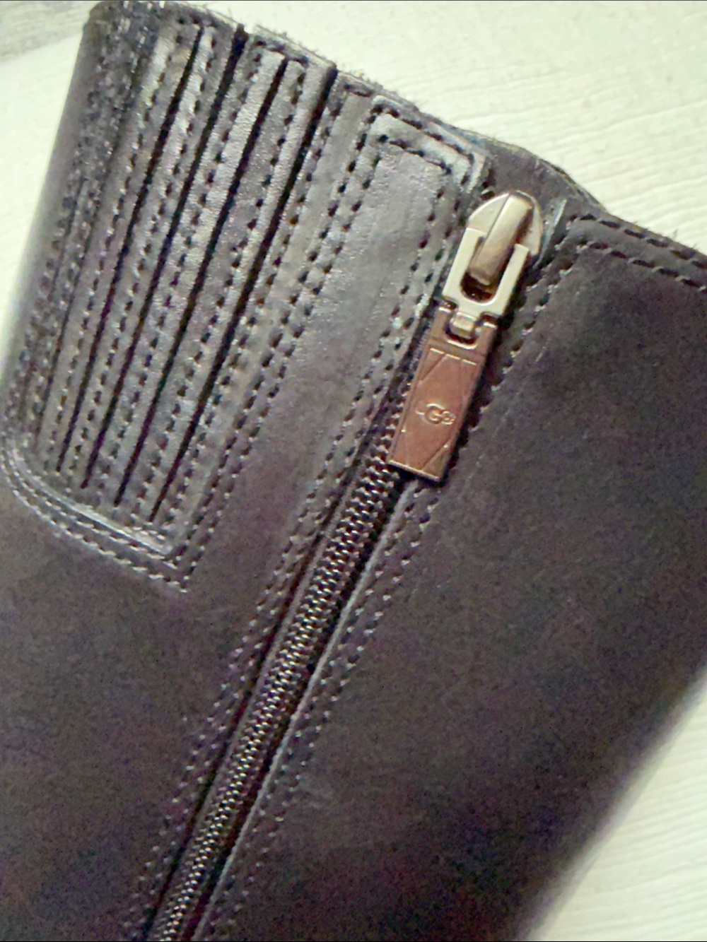 UGG Black Leather Knee-High Riding Boots - Picture 11 of 15